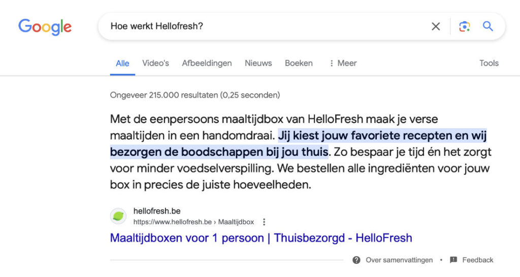 Social media agency - Wat zijn SERP features Featured Snippet